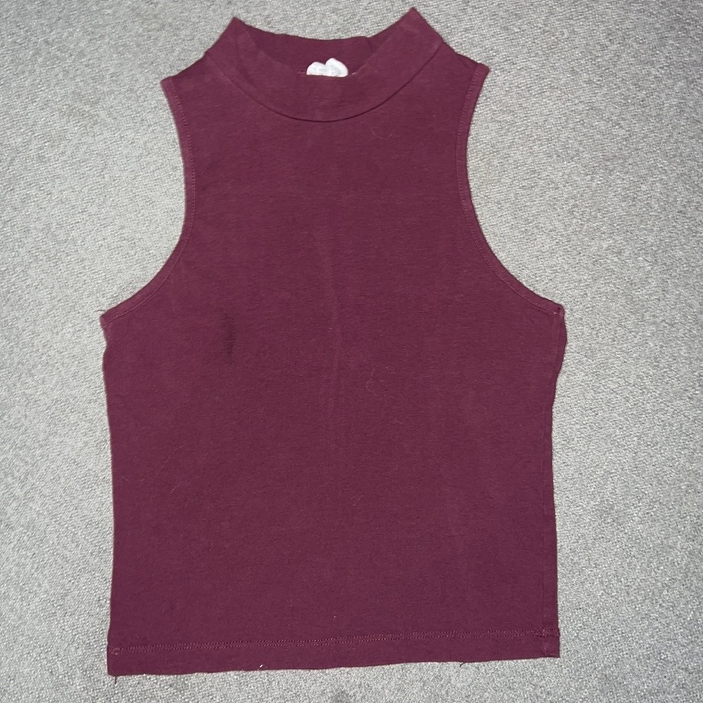 Collared Burgundy Tank Crop top